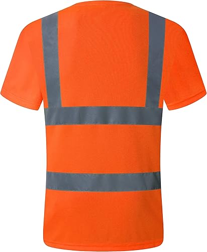 Miniatura 10 de JKSafety Paquete de 3 camisetas de seguridad de manga larga de alta visibilidad para construcción y trabajo diario, camisas reflectantes para
