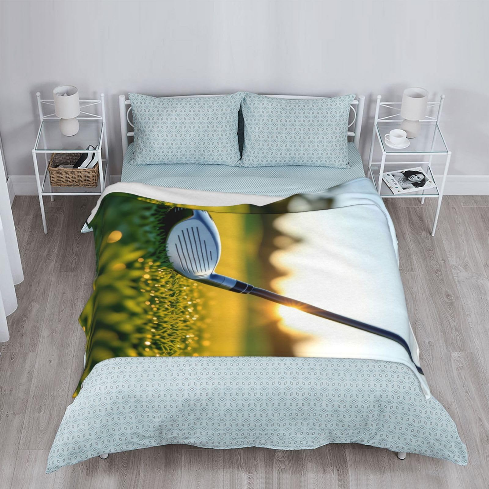 Weiche Fleece-Überwurfdecke für Couch, Golf, bedruckt, warme Flanelldecken für Reisen, Camping, Sofa, Bett