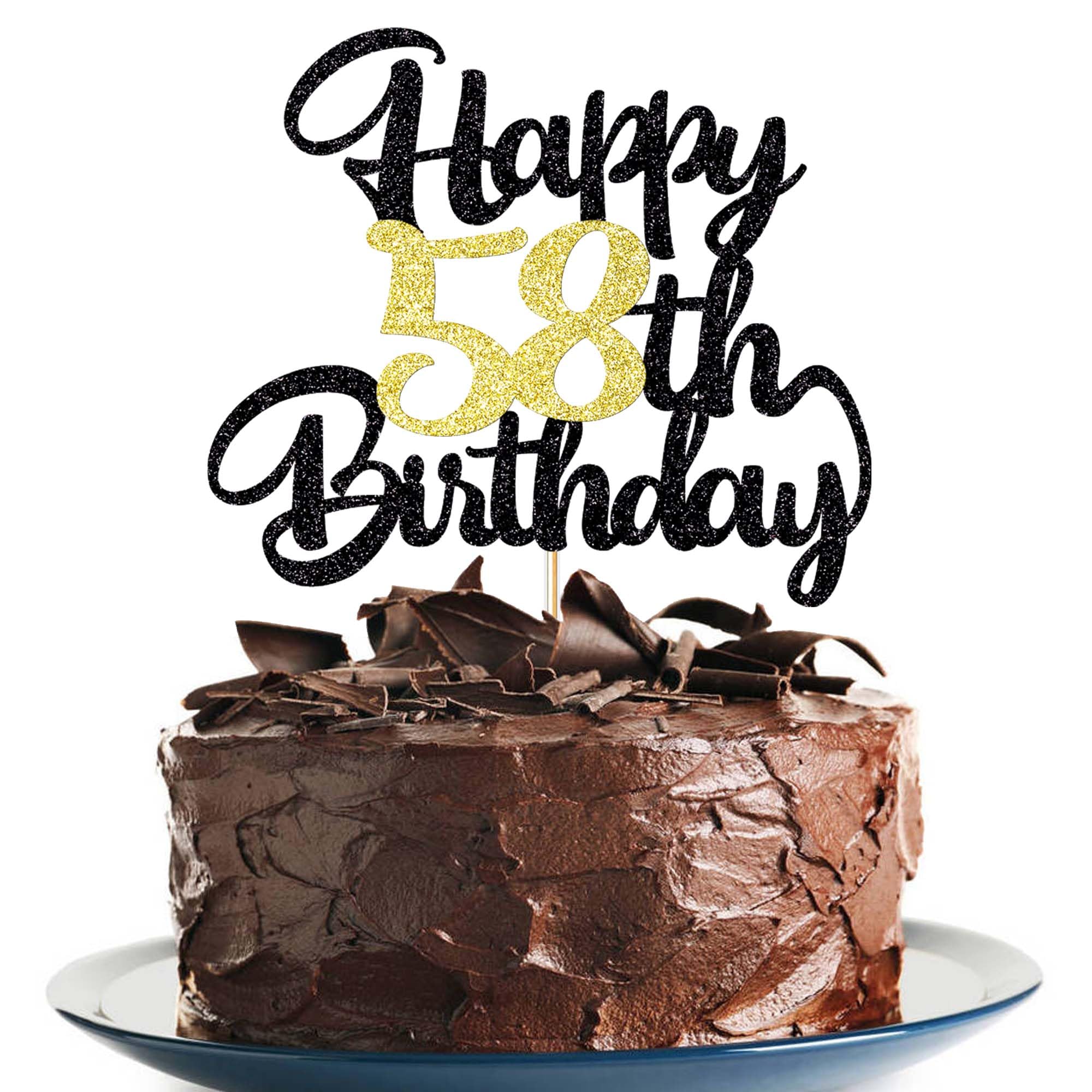 Klionjor 58th Happy birthday cake topper happy cake decoration 58th birthday party decoration gift plugin (58) ﻿