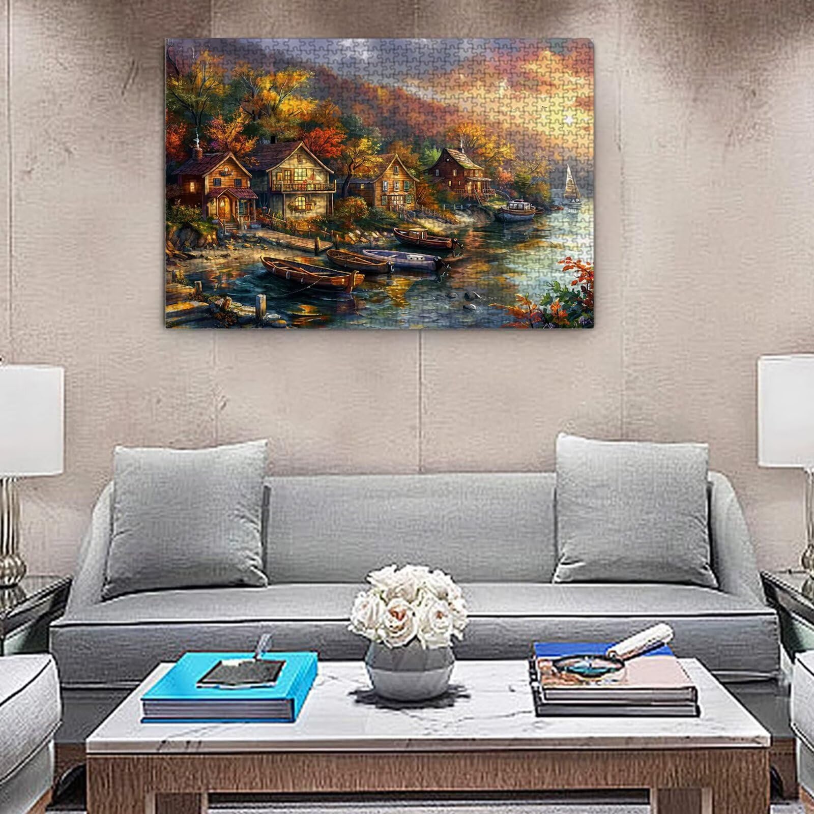 Puzzle układanki, 5000 sztuk klasycznych układanek, statek Puzzle Inteligencja relaksacji, trudne puzzle trudne trudne dla dorosłych puzzle gra rodzinna, prezent miłość przyjaciel domki 1 K0F-479