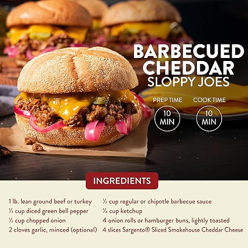 Miniatura 3 de Queso Cheddar Sargento en rodajas ahumado, paquete de 6.67 onzas