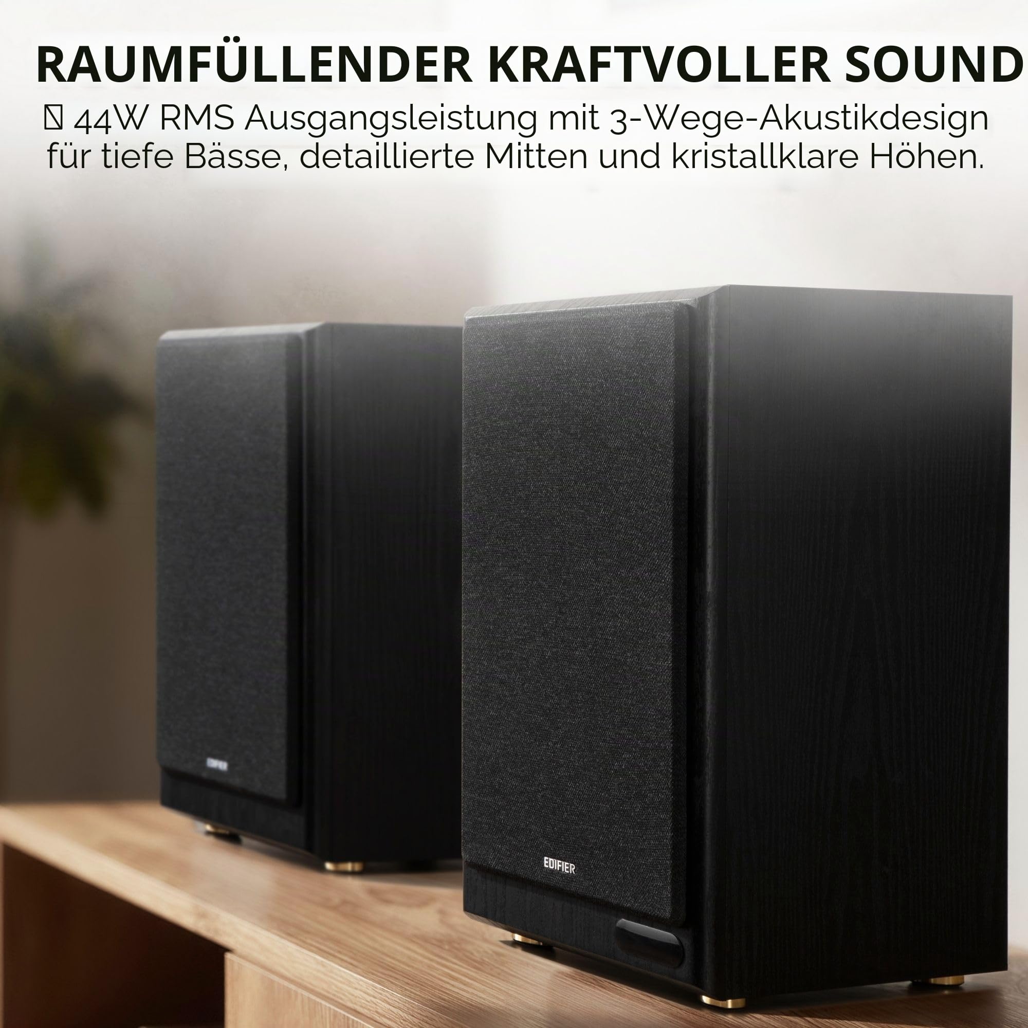Edifier R2750DB MKII Aktivlautsprecher, 144 W RMS HiFi Aktivboxen. 3-Wege-System mit Bluetooth 6.0, HDMI eARC, 24bit/96kHz Hi-Res Audio und Sub Out, Schwarz