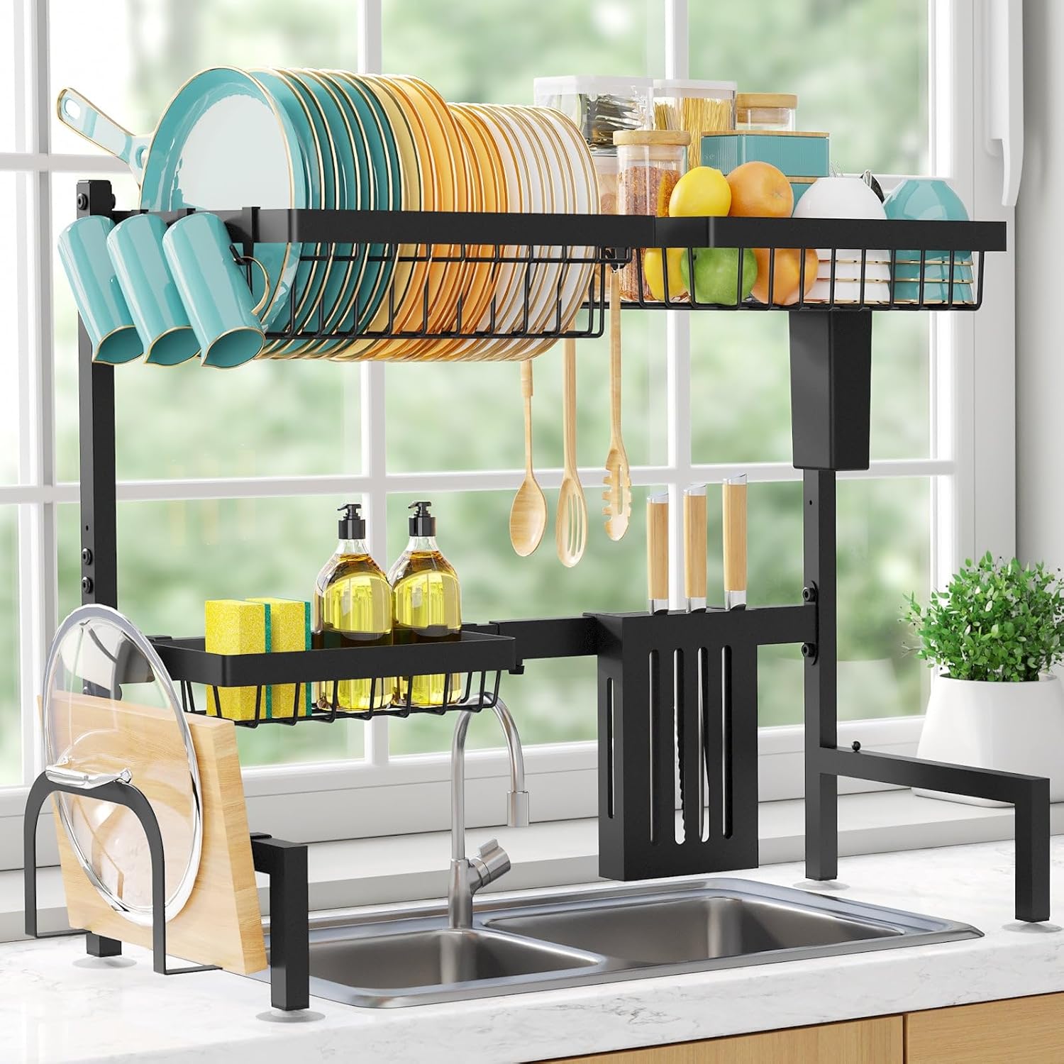 Over The Sink Dish Drying Rack – Adjustable 2...