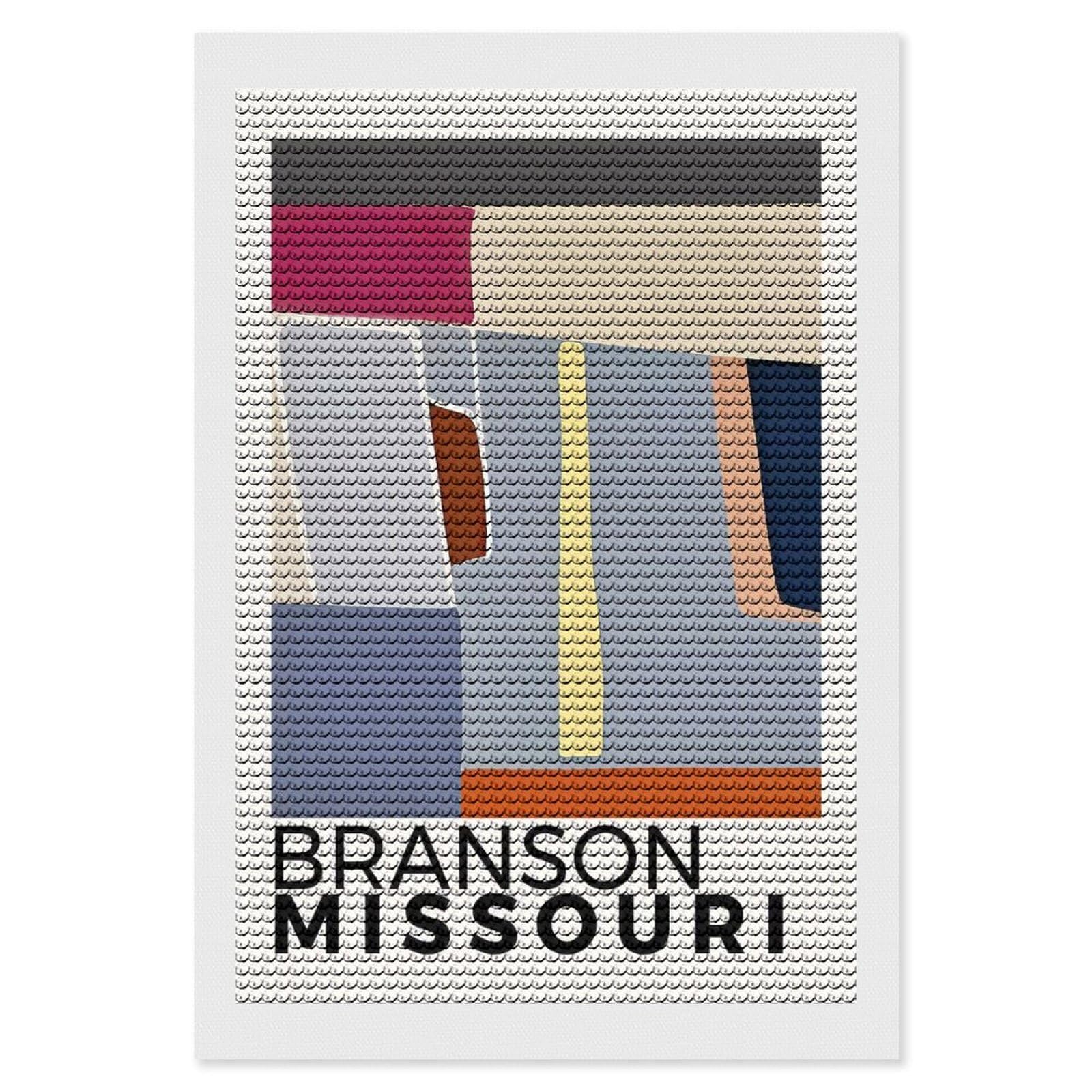 Junmoney Branson Missouri Crystal Diamond Art Kit 8"x12", Modern Decor, Boho Decor, Wall Art Gift, Decorative Artwork, Creative Hobby
