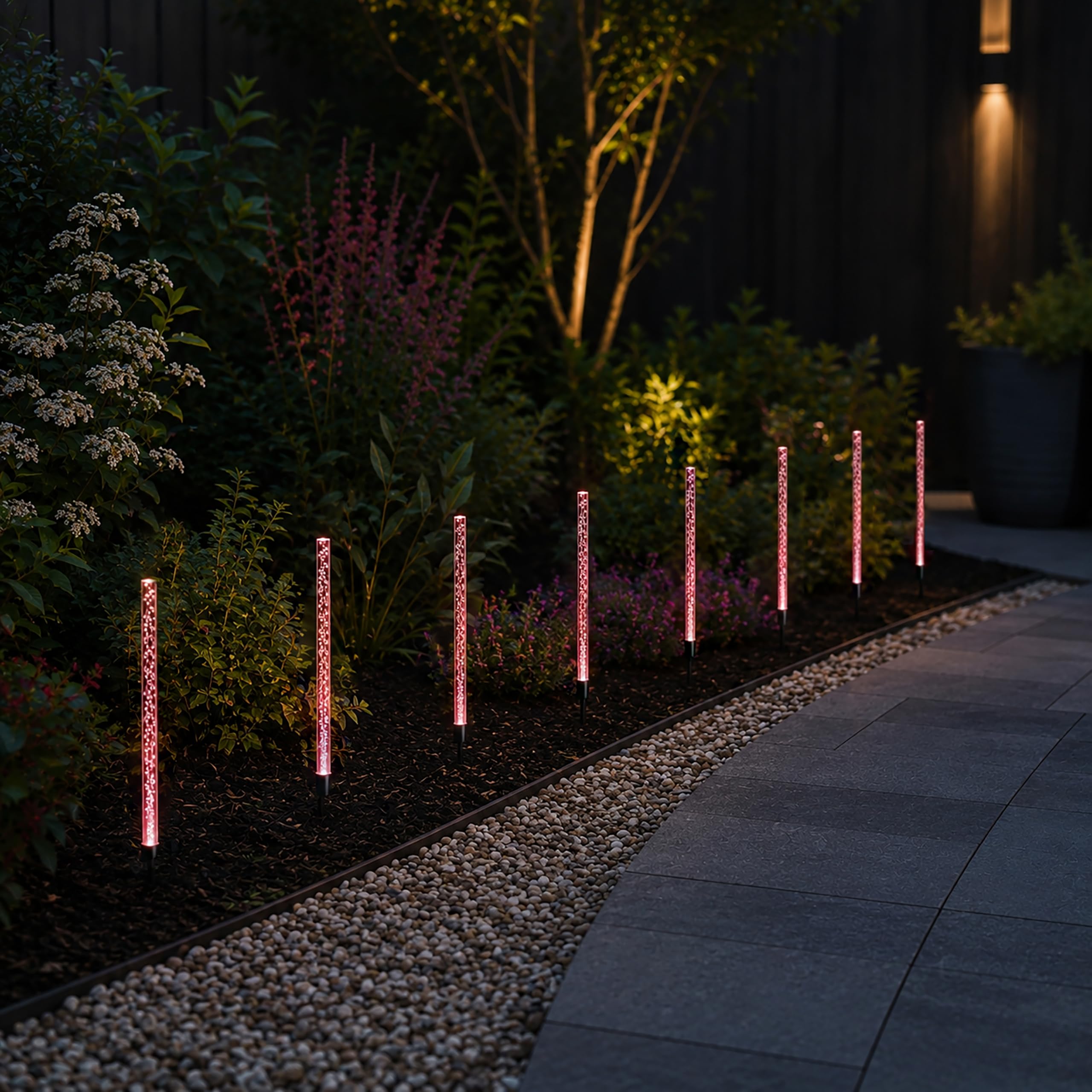Garden Mile 8Pc Crystal Bubble Stake Lights Solar Bubble Path Lights 8 Pack - Colour Changing Led Garden Stakes