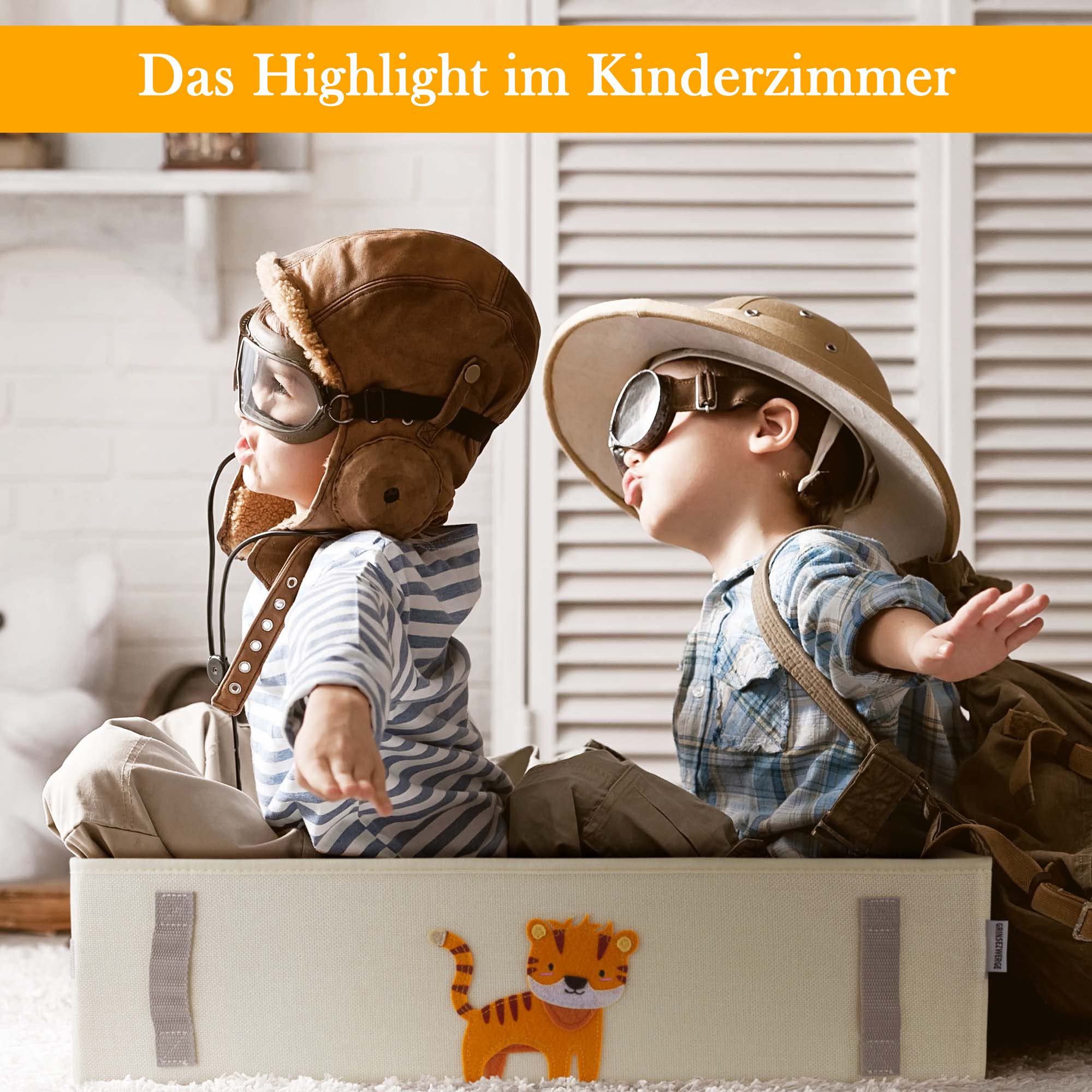 GRINSEZWERGE 2er-Set Spielzeugkiste zur Aufbewahrung unter dem Bett | Unterbettbox Kinder | Aufbewahrungsbox Kinder | große Spielzeugbox mit Deckel für Kinderzimmer | Unterbett Box Kiste flach