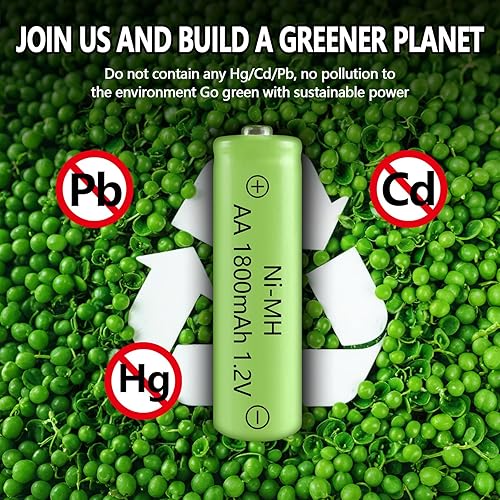 Miniatura 4 de Batería AA recargable NIMH de 1.2 V, doble A, 1800 mAh, de alta capacidad, repuesto para luces solares, linternas, dispositivos domésticos, paquete