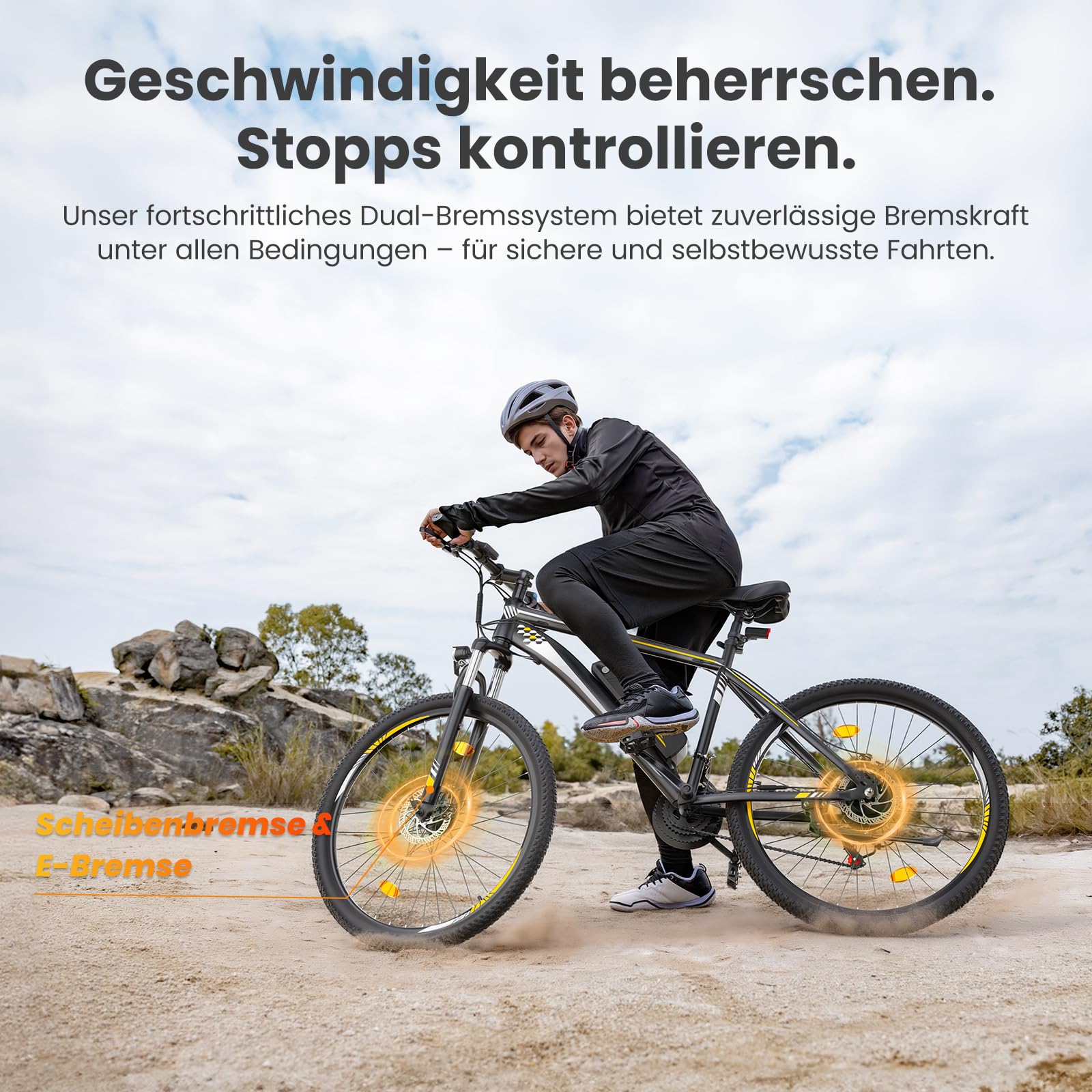 Touroll U1 E-Bikes, 26/29 Zoll E Bike Herren Damen mit Abnehmbarer 36V 13Ah Akku, 250W Motor MTB, E-Mountainbike mit 21 Gang, Elektrofahrrad Reichweite über 55-100KM, CST Off-Road-Reifen