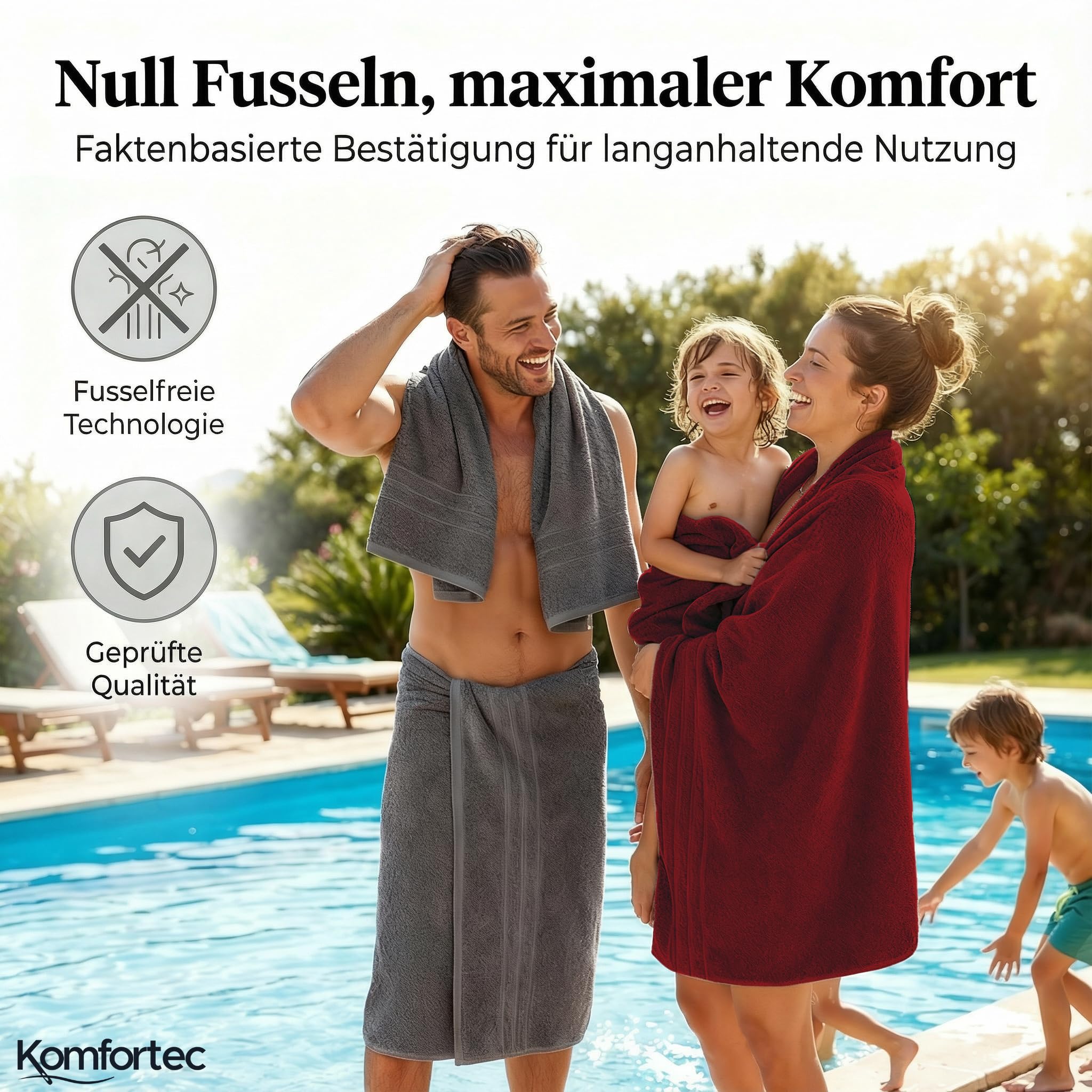 Komfortec 2er Saunahandtuch Set 80x200 cm – Bild 7