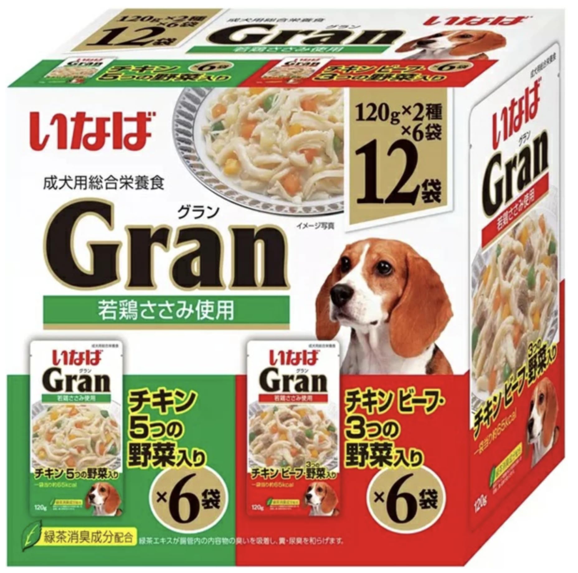 Amazon.co.jp: いなば グラン ドッグフード 2種類アソートパック120g 
