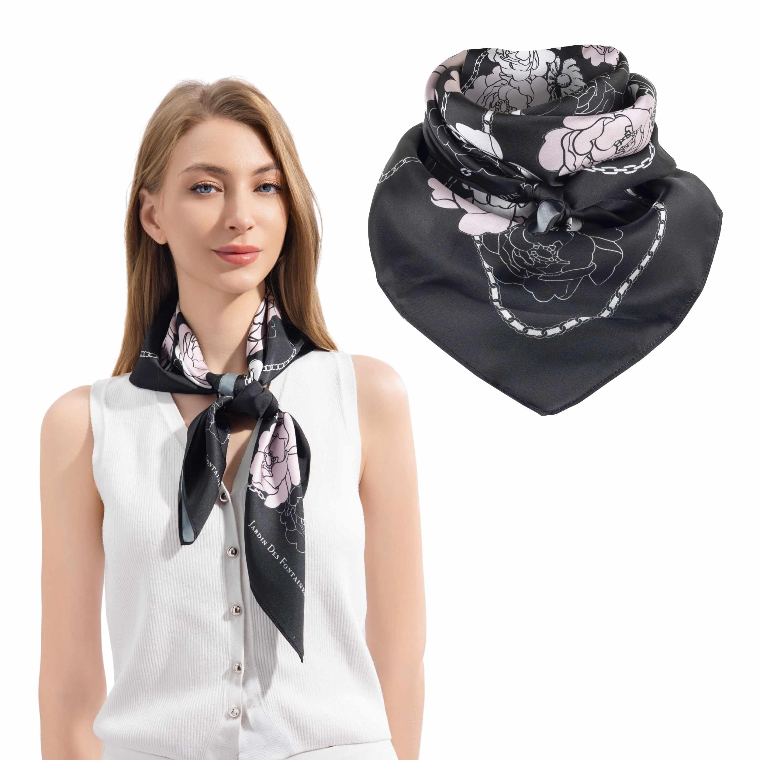 Sustainable Scarf Neck Scarf for Women, 27.5 x 27.5