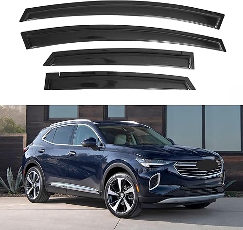 Miniatura 183 de IG - Visera para ventana de automóvil, protector contra la lluvia, el sol y el viento, con cinta adhesiva, deflector extraduradero para ventana