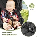 Poussette pour bébé, poussette parapluie avec poussette pliable et auvent réglable, poussette pour nouveau-né pliable avec panier de rangement, porte-gobelet, roues à suspension pour nourrissons (Noir)