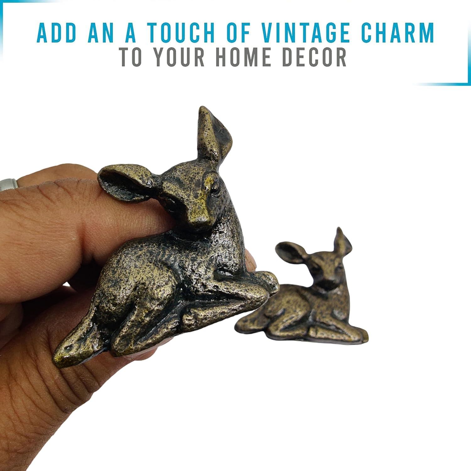 5MOONSUN5's Deer knobs cast Iron Solid Antique Finish Handmade Drawer Knobs Pulls Handles/Dresser Knobs Cabinet Pull Handles/Furniture Hardware (Set of 2)