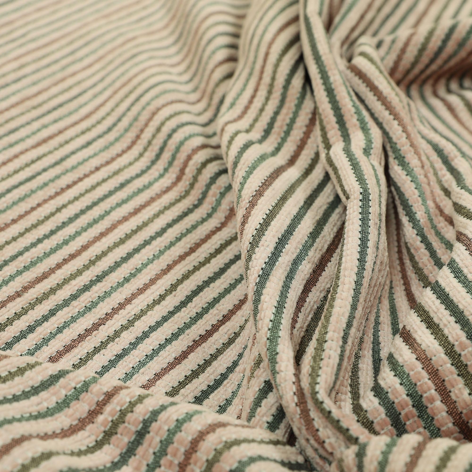 Redbrick Mill Fabrics Flame Retardant Soft Woven Chenille Textured Corduroy Upholstery Fabric in Pink Colour (1 Metre) — image 1