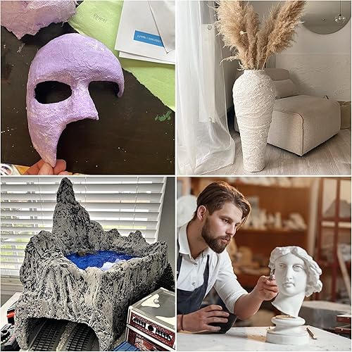 Miniatura 7 de Paquete de 6 vendas de gasa de yeso para manualidades de pasatiempos, cada rollo de rollos de tela de yeso de 6 x 180 pulgadas a granel, vendaje de