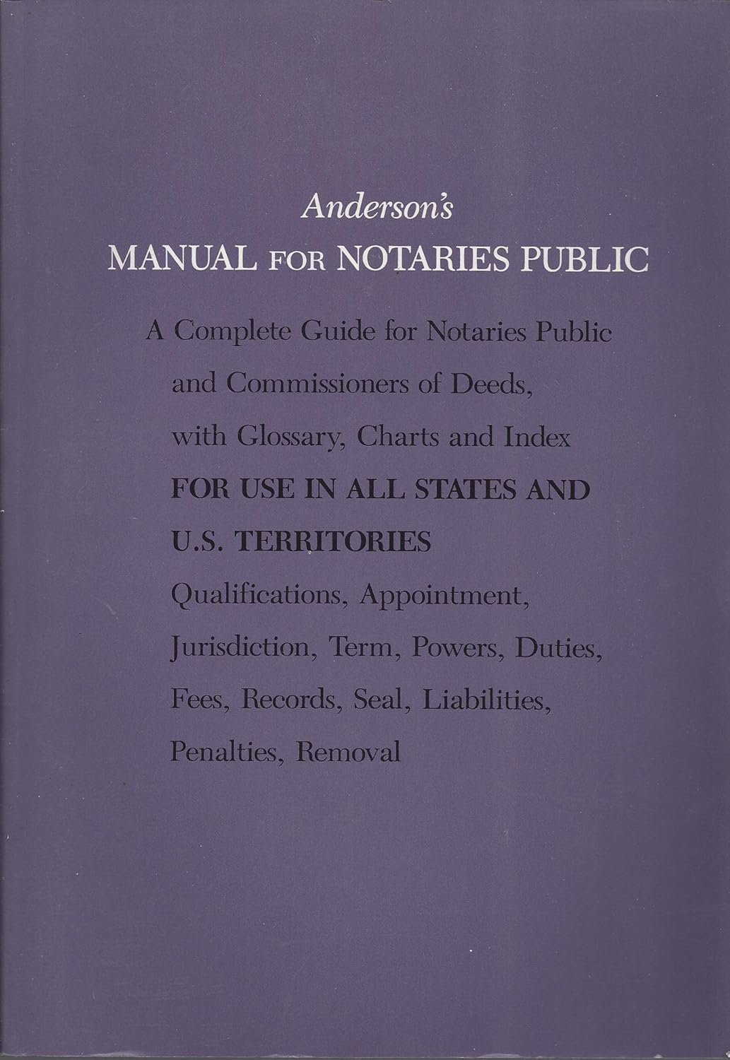 Anderson's Manual for Notaries Public A Complete Guide for Notaries