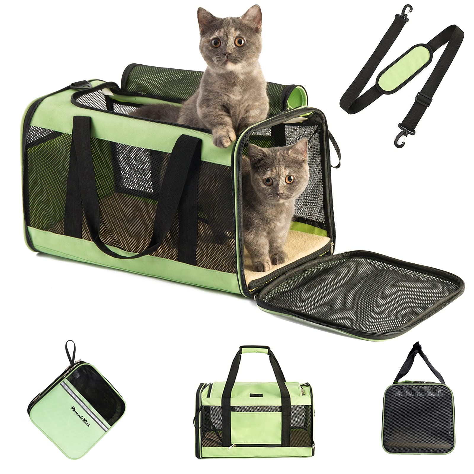Phoenix Kiss Large Cat Carrier for 2 Cats Soft Portable Pet Carrier