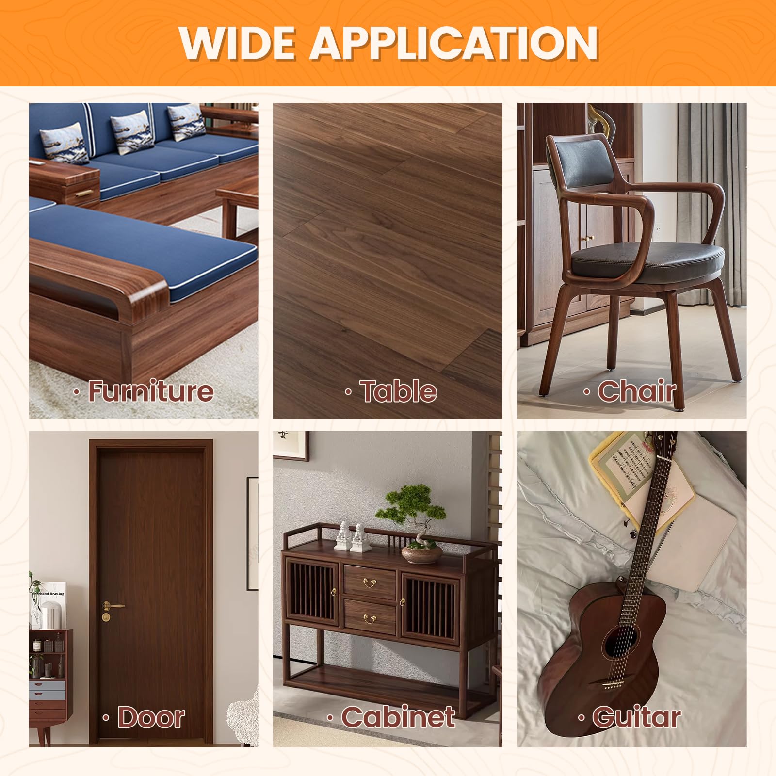 Relleno de madera, kit de reparación de madera, 478 g, colorido, relleno de masilla de madera pintable, muebles de reparación de agujeros de grietas, relleno de madera externo, resistente al agua