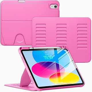 VIKESI Case for iPad (A16) 11-inch 2025 and iPad 10th/11th Generation 10.9 Inch 2022,Multiple Angles Magnetic Stand Cover,Shockproof Back,Pencil Holder,and Auto Sleep/Wake,Rose