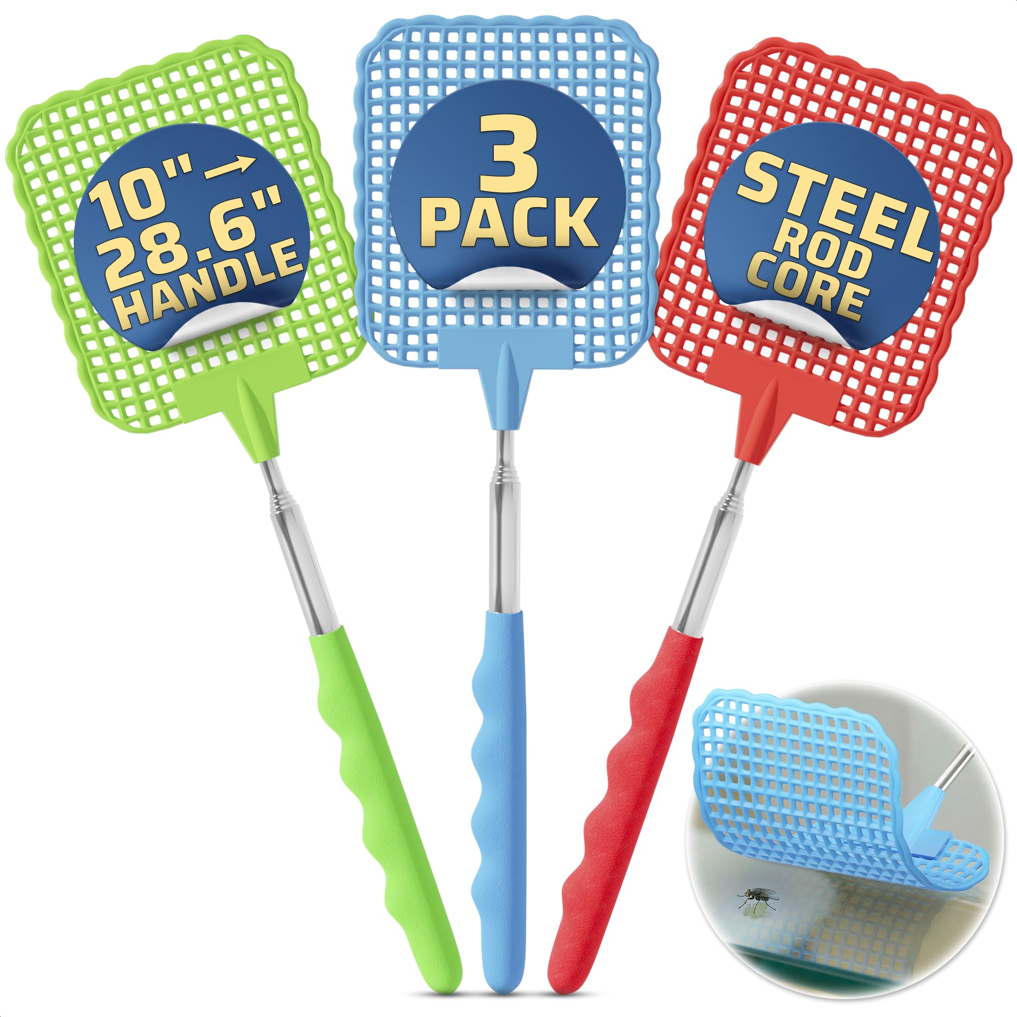 3 pack Extendable Fly Swatters Telescopic-image-46