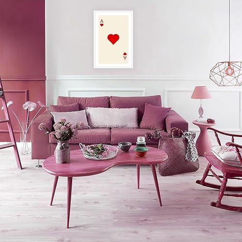 Miniatura 3 de Dcvjiy Póster rojo de Ace Of Hearts de moda retro de cartas de juego en lienzo, arte de pared, impresiones estéticas bonitas, pintura moderna y
