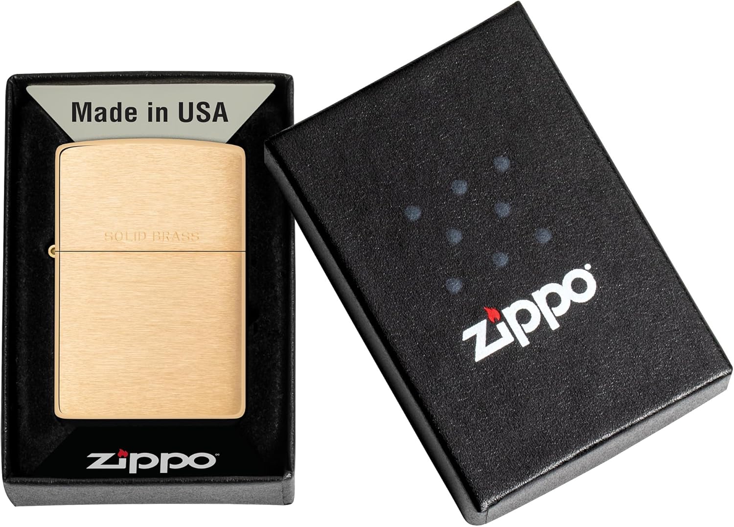 Zippo Classic Brushed Solid Brass Pocket Lighter