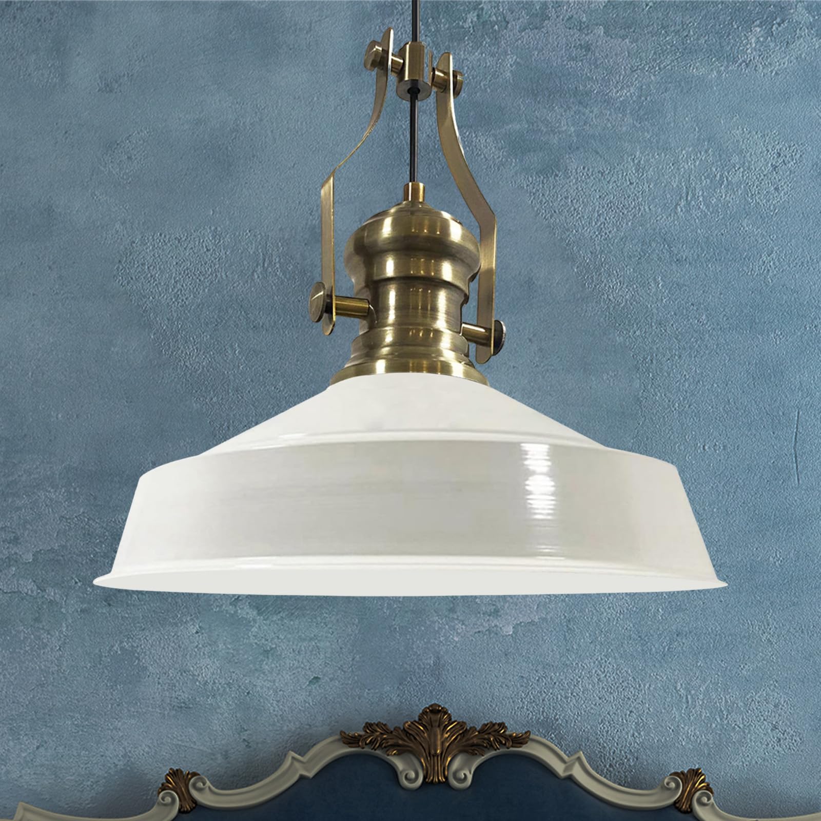 Bamyum Asletl - Lampadario a sospensione industriale retro in metallo, 41 cm, illuminazione da soffitto per soggiorno, camera da letto, cucina