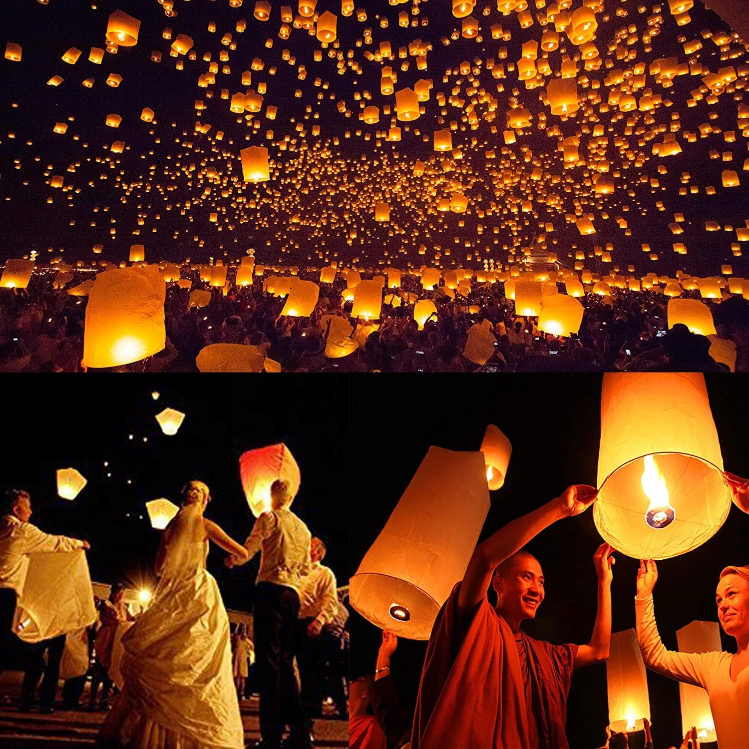 Chinese Paper Lanterns 19 Pack Sky Lanterns For Memorials \u0026 Celebrations |  Biodegradable | Wedding, Birthday Party Decorations Wedding Sky Lanterns, image size:1500x1500
