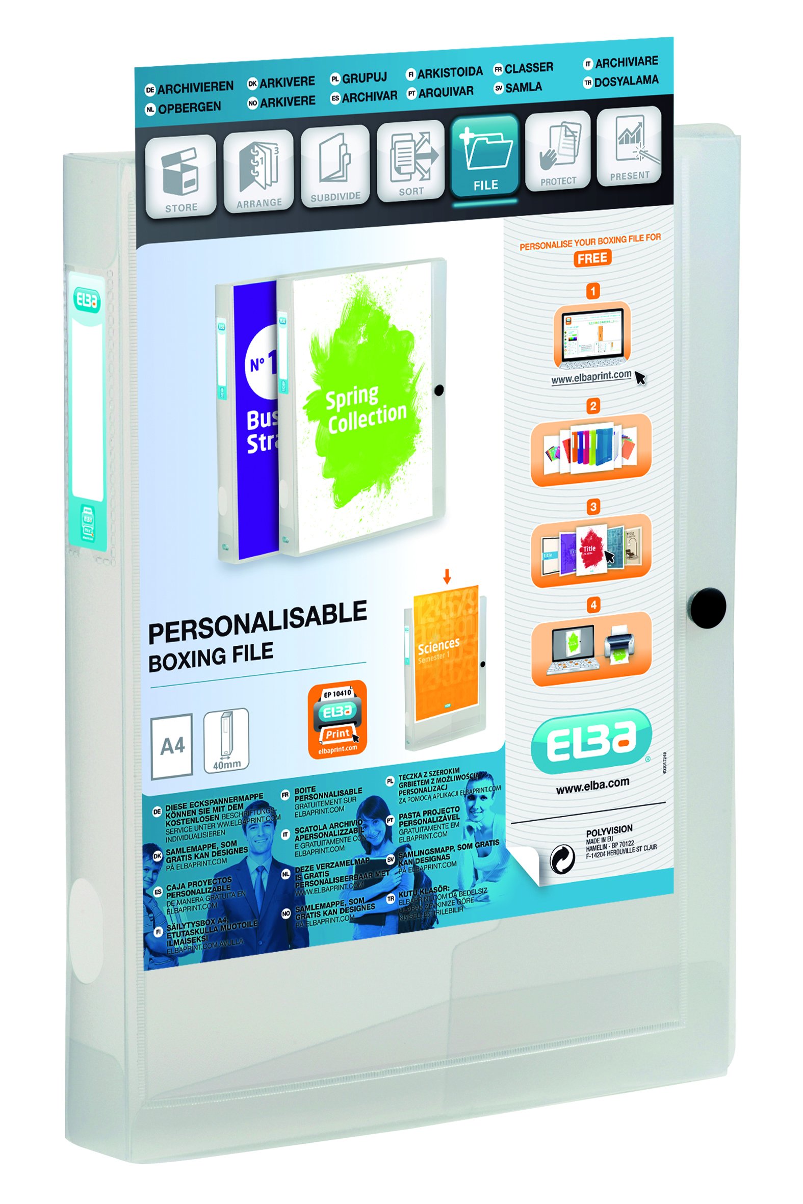 Elba Polyvision Document Box Polypropylene 40mm Capacity 240x320mm Clear Ref M994034-17