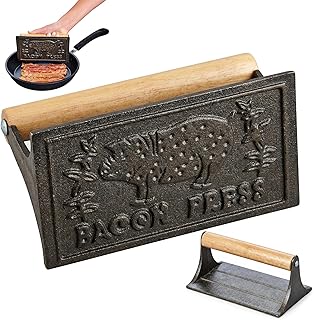 HIC Harold Import Co. Kitchen Rectangular Bacon Press and Steak Weight