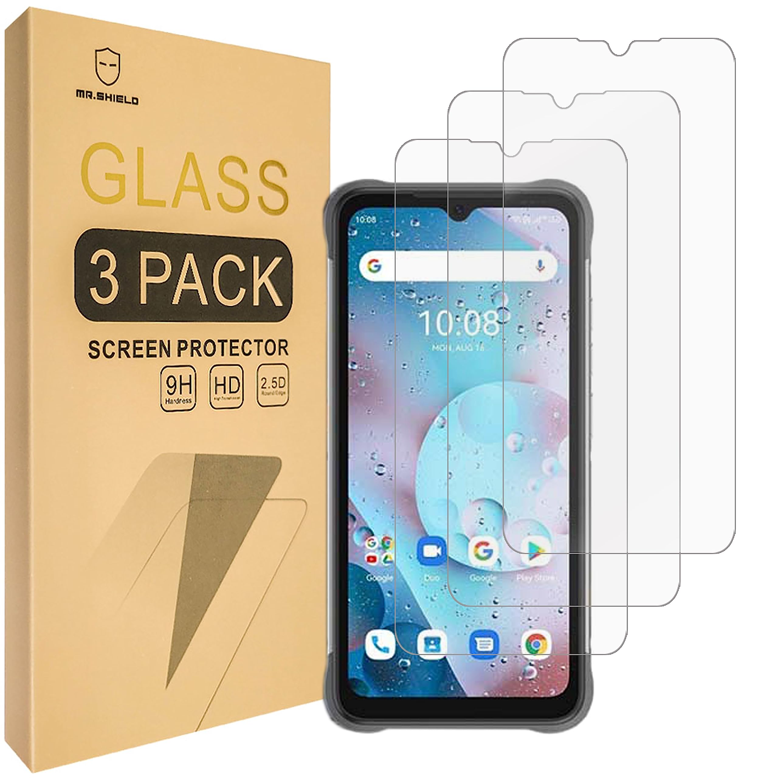 Mr.Shield[3-Pack] Screen Protector For Umidigi BISON X10S / BISON X10G [Tempered Glass] [Japan Glass with 9H Hardness] Screen Protector