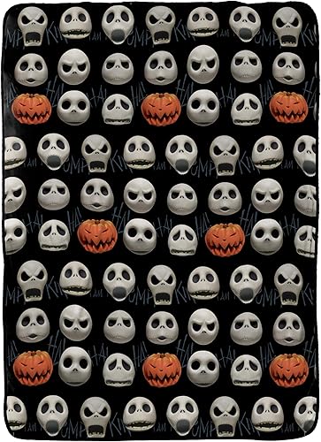 Jay Franco Disney Nightmare Before Christmas Skull Smile Manta Mide 60 x 90 pulgadas, ropa de cama para niños con Jack Skellington Forro polar