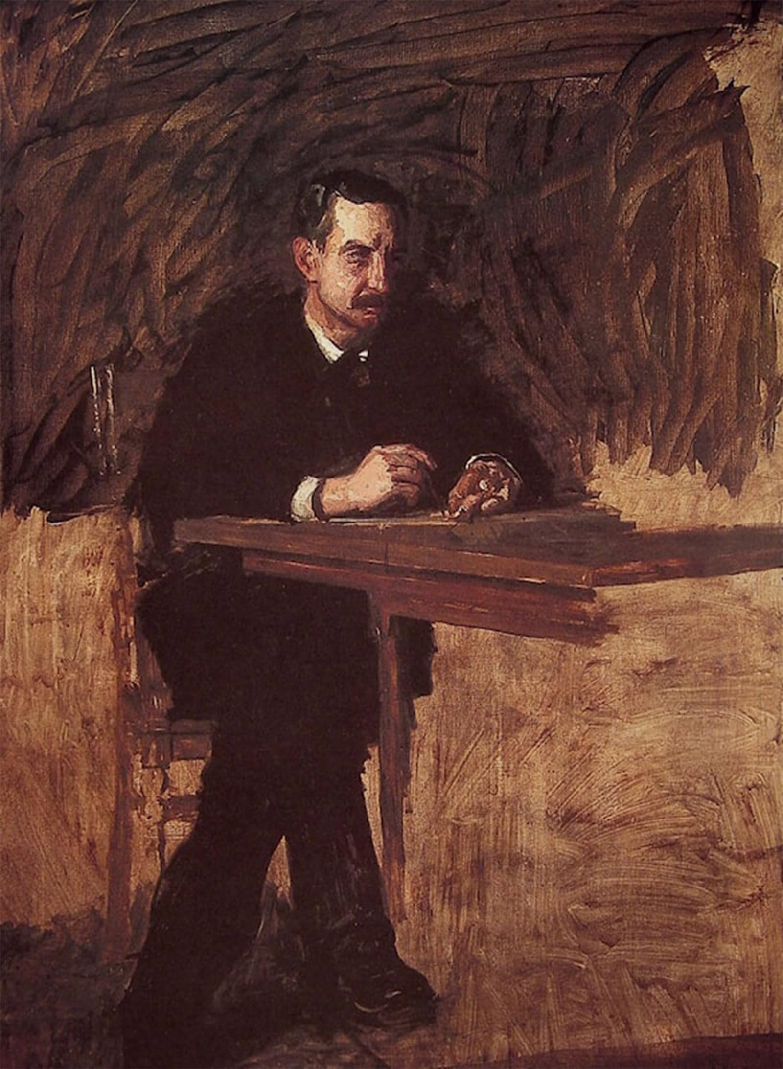 POSTERIIk Vintage Classic Picture Landscape Artwork Portrait of Professor William D. Marks by Thomas Eakins Portrait Canvas Painting for Office Home Decor 60x90cm