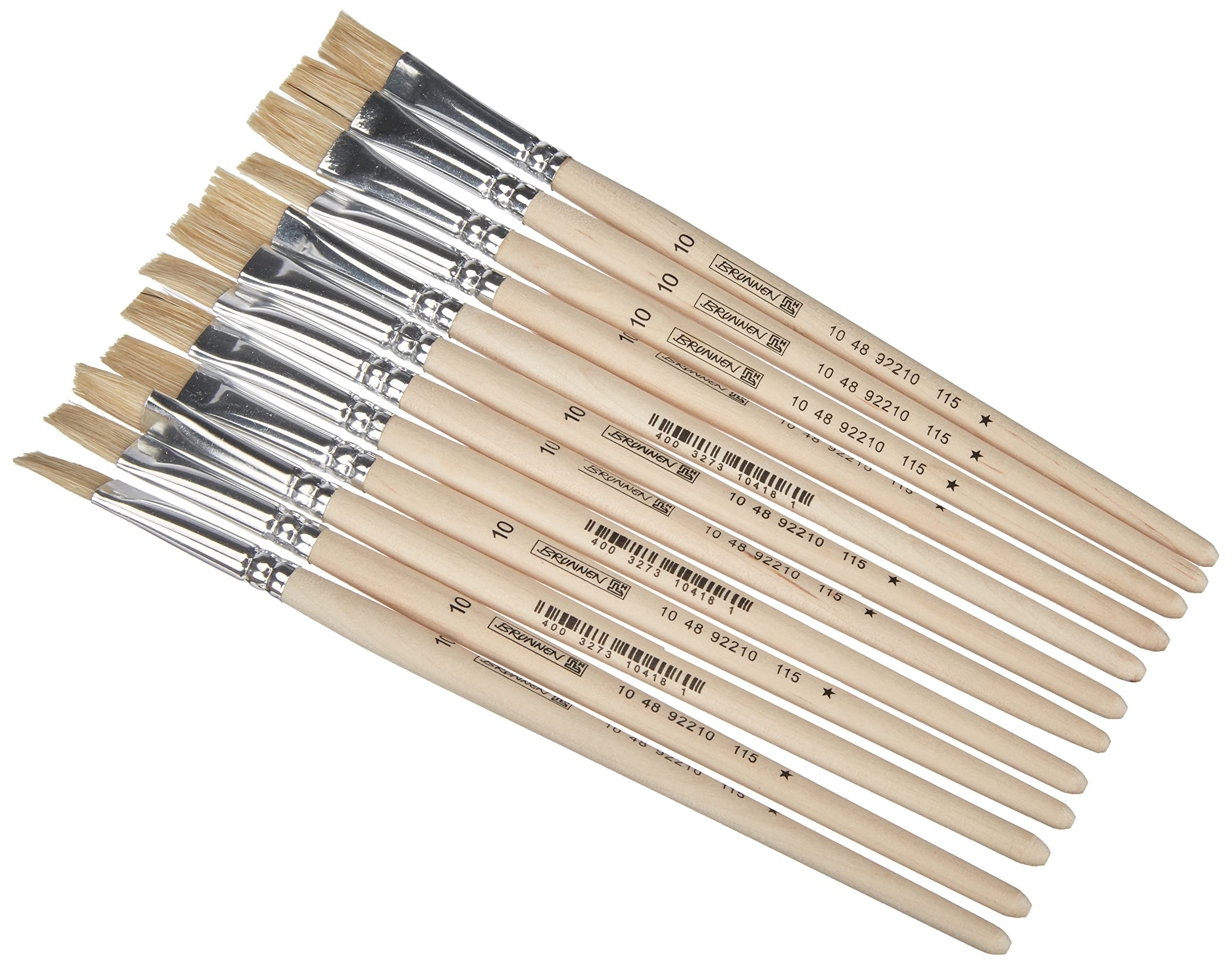 Brunnen 1026366741 12 x Bristle Brush School 10 MDF