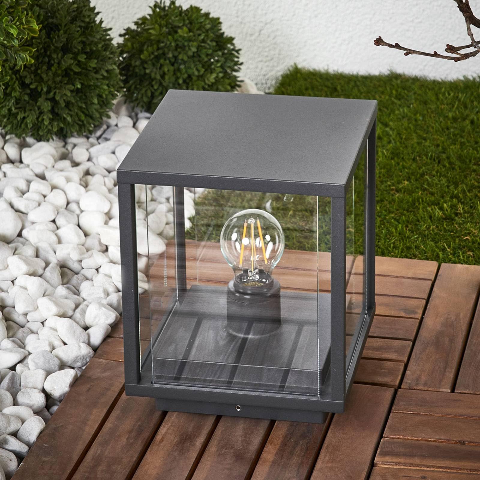 Lucande Lámpara para exterior Annalea (Moderno) en Negro hecho de Aluminio (1 llama, E27) iluminación senderos baliza farola