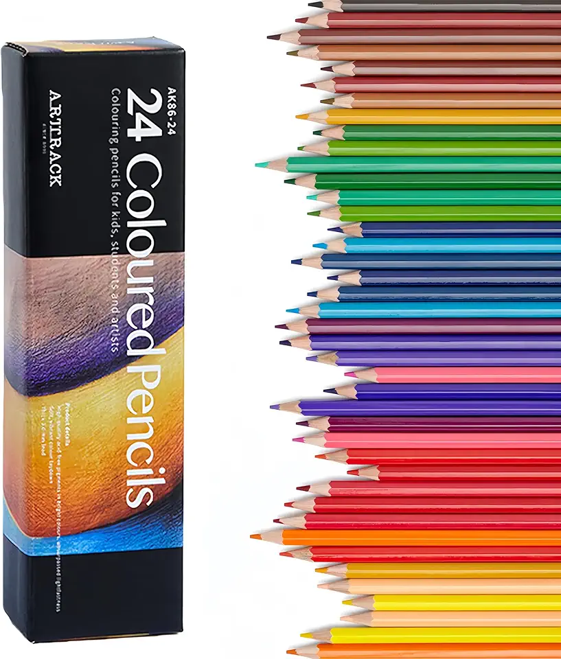 Conjunto profissional de lápis de cor – Desenho artístico à base de óleo com capa, materiais de artistas misturáveis vibrantes para pintura, colorido, 24