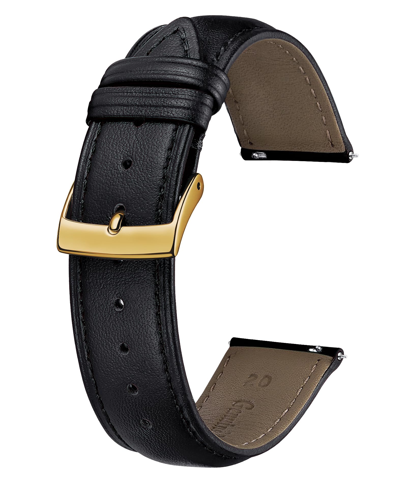 BINLUN Leather Watch Bands Quick Release Premium Calfskin Replacement Watch Strap Multicolors Watchbands for Men Women 12mm 14mm 16mm 18mm 19mm 20mm 21mm 22mm