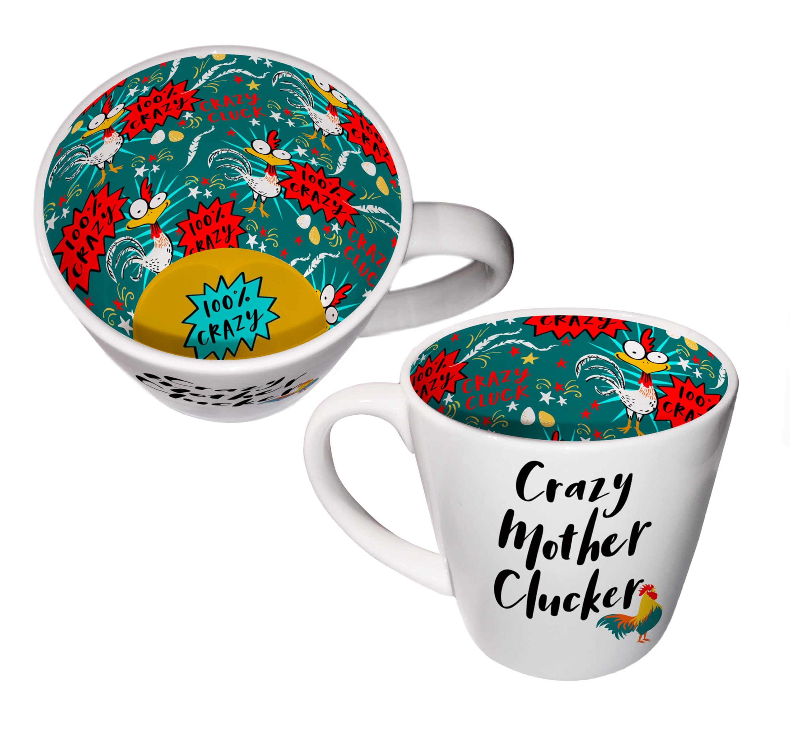 Wpl Gifts Crazy Mother Clucker Inside Out Mug With Gift Box, (Iso185)