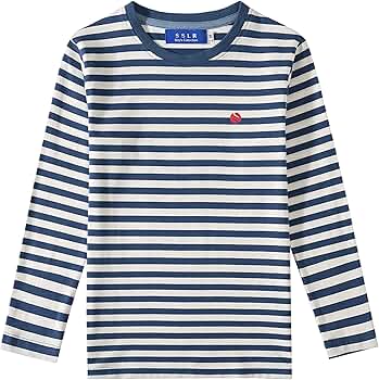 Amazon.com: SSLR-Big-Boys-Long-Sleeve-Shirt-Striped Tee Shirts