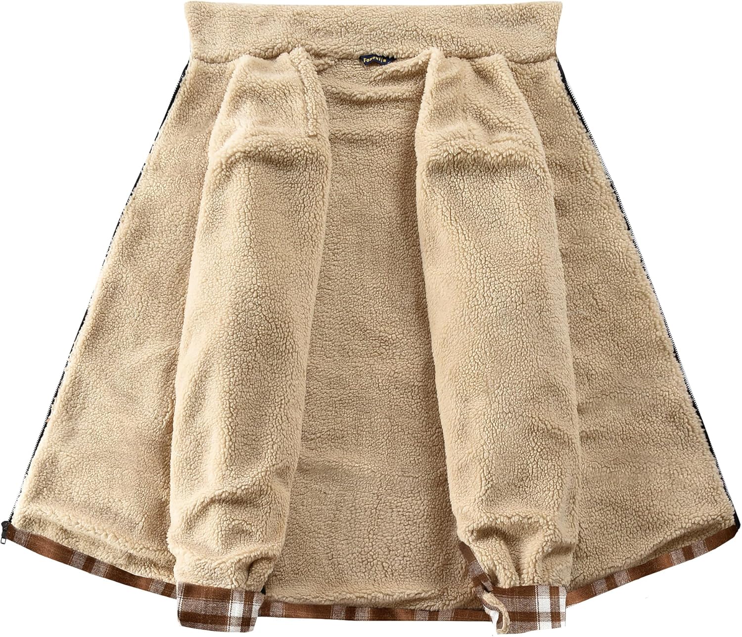 Women's Sherpa Lined Jackets Sherpa Turn-Down Collar Full Zip Fleece Flannel Jacket for Women Trendy - Image 4