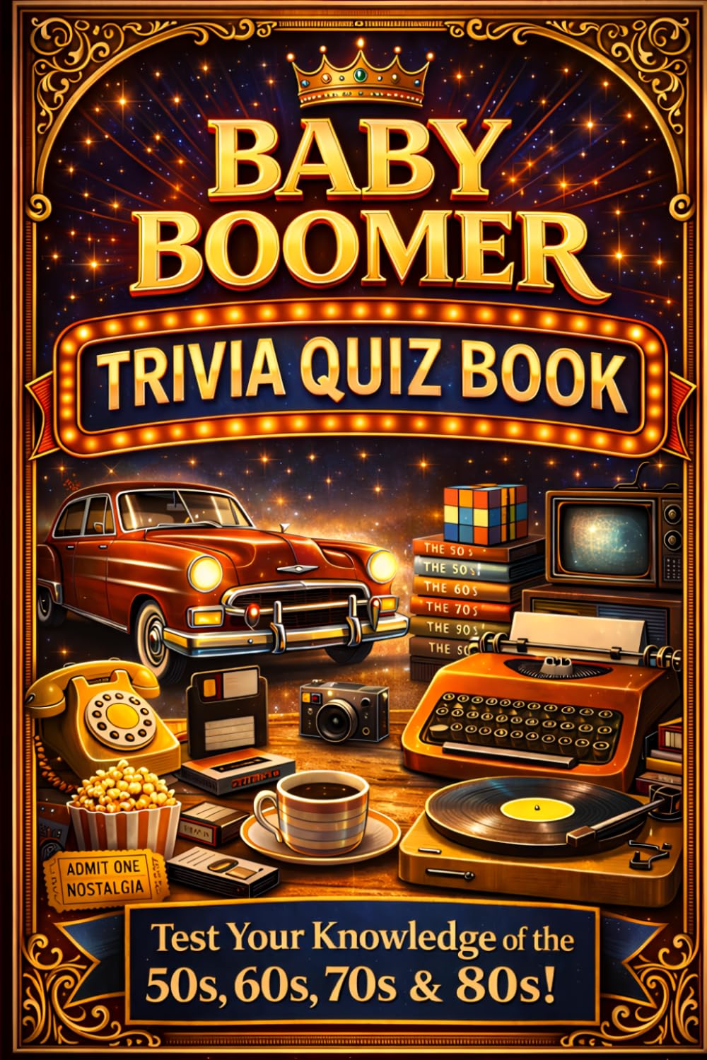 Baby Boomer Trivia Quiz Book: Test Your Knowledge of the 1950s 1960s 1970s and 1980s Featuring Music TV Movies News and Pop Culture