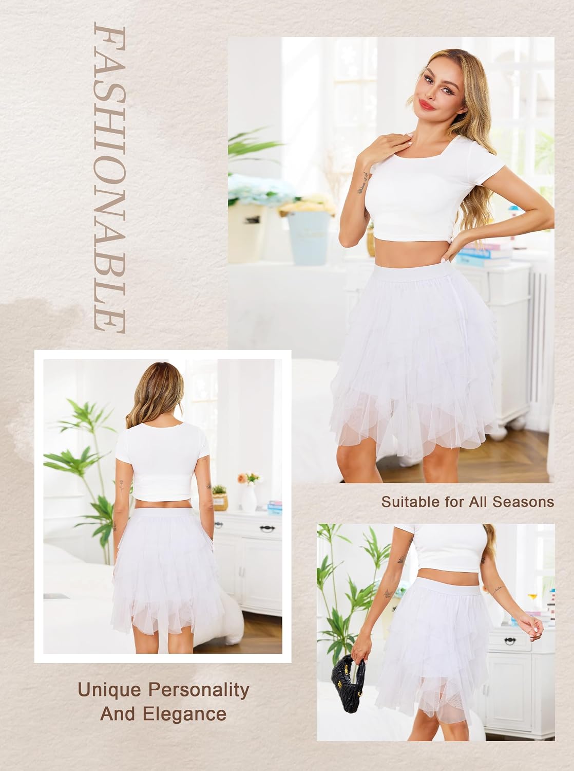Women's Tulle Skirts Fluffy Dance Skirts Tulle Mesh Ballet Skirt Irregular Fairy Skirt for Dance Costume S-3XL