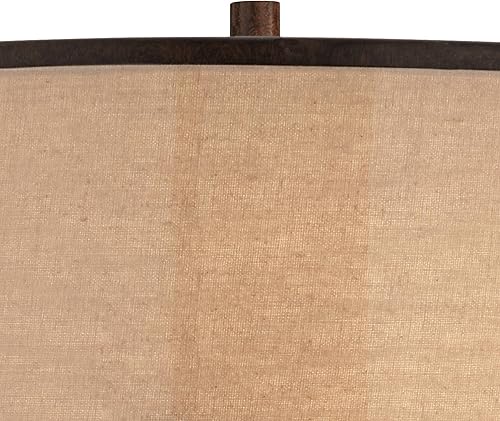 Miniatura 3 de Franklin Iron Works Andes - Lámpara de mesa industrial moderna de 27 12 pulgadas de alto, bronce aceitado, marrón, metal, apilada, doble tela,