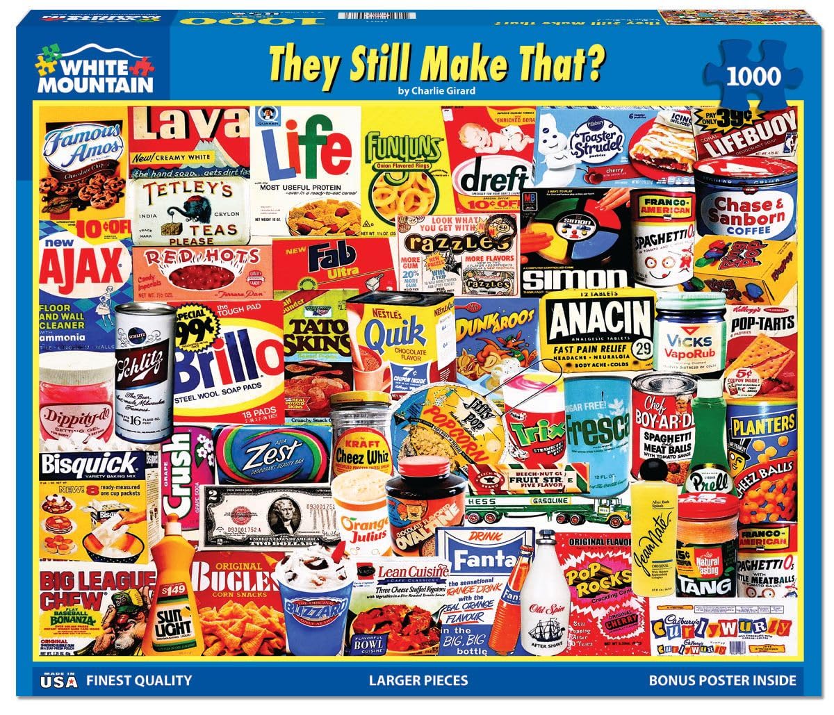 White Mountain Puzzles - They Still Make That? - 1000 Piece Jigsaw Puzzle for Adults & Kids - Fun Family Activity - 24"x30"