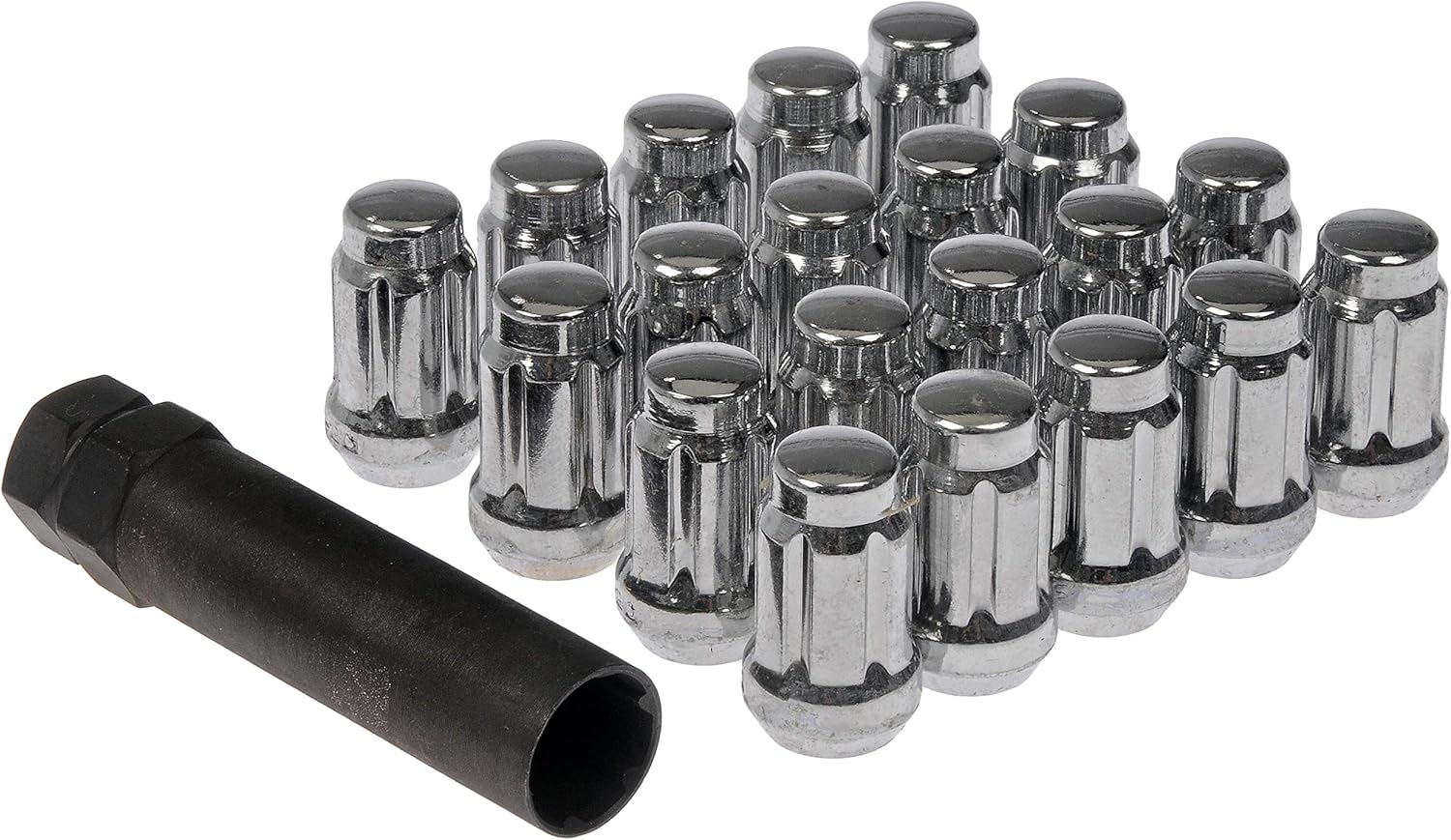 Dorman 711-655 Chrome Spline Drive Acorn Nut Set M14-1.50 Compatible with Select Models, 21 Piece