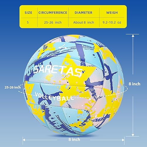 Miniatura 3 de saretas Colorido voleibol de playa suave tamaño 5 para jugar al aire libre e interior, pelotas de voleibol para jóvenes, adolescentes, niñas, niños
