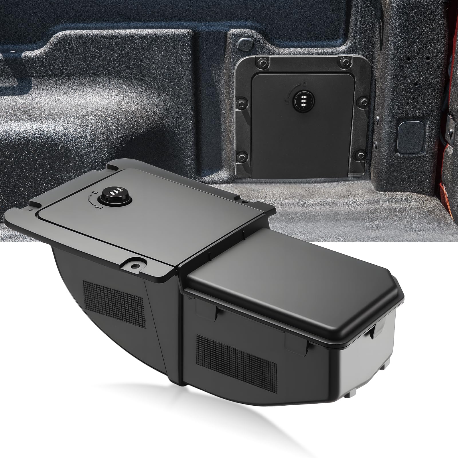 Amazon.com: ISINFLASH Bed Cargo Partition Storage Bin with Code