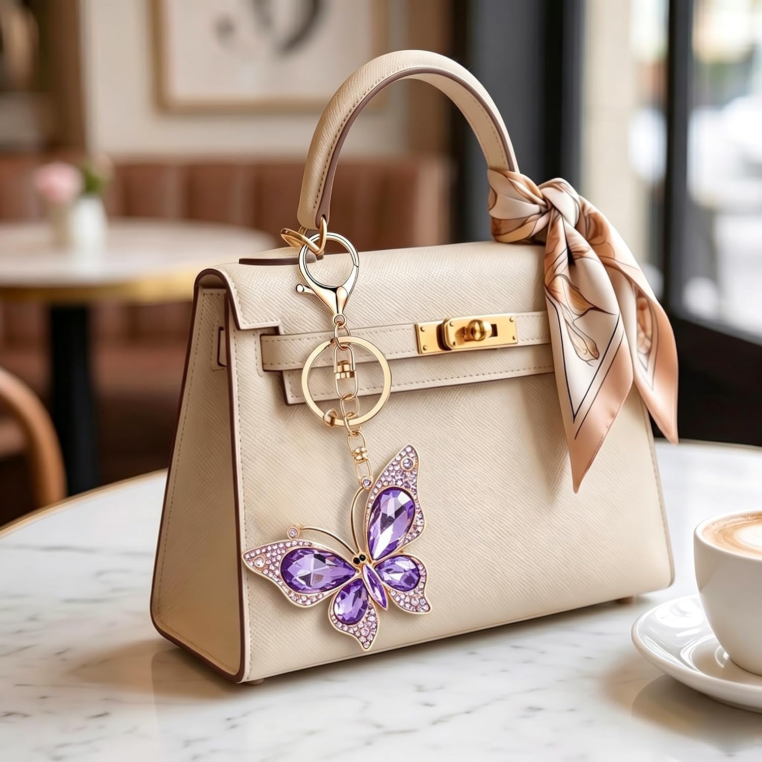 Colorful Butterfly Keychain, Cute Butterfly Keychain Accessories for Women Charms for Handbags Tote Bags image 4