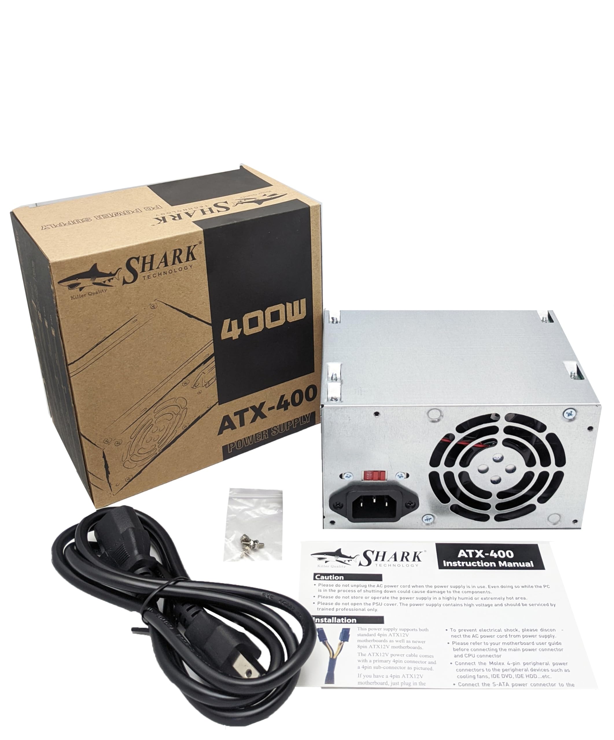Wewnętrzny zasilacz PC 400 W ATX 12 V V2.1 z mocnym wentylatorem turbo do komputera